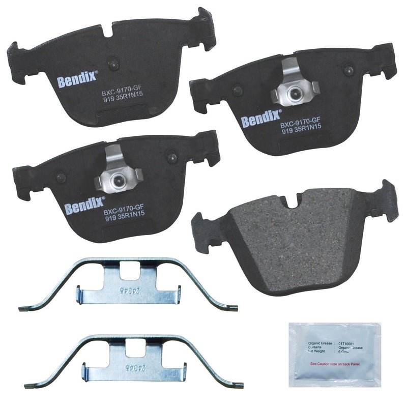 Bendix Priority1 CFC919 Rear Brake Pads for Azure BMW 1 Series M 535i 535i GT GT xDrive 545i 550i 550i 645Ci 650Ci 650i 740i 740Ld 745i 745Li 750i 750Li 760i 760Li ActiveHybrid 7 Alpina B7 M3 M5 M6 X5